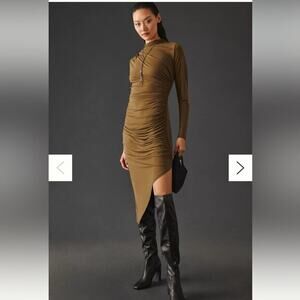 Dolan Anthropologie Left Coast Ruched Long Sleeve Midi Dress